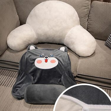 М&39яка подушка для читання, м&39яка подушка з підлокітниками для дорослих та дітей, спинка дивана, крісла, сидіння, гри перед телевізором, клиноподібна подушка з валиком для шиї (розмір 7550 см, колір чорний) 7550 см чорний