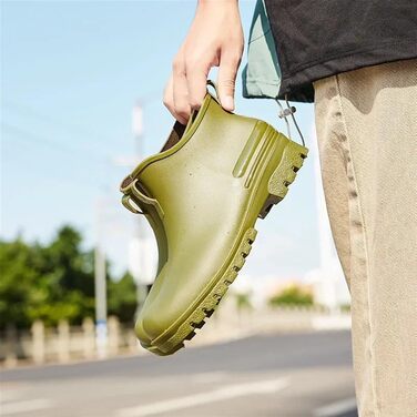 Чоловічі гумові чоботи, водонепроникне взуття для активного відпочинку, зносостійке пластикове взуття, бавовняні теплі короткі гумові чоботи, колір 1, розмір ЄС 41