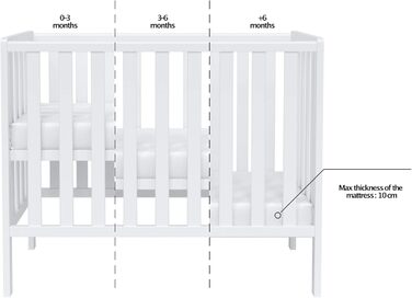Дитяче ліжечко/спальне місце Love For Sleep 100x50 см з пінопластовим матрацом сірого кольору Paris Дитяче ліжко Baby Bed Wood - Дитяче ліжко Дитяче ліжко, Ліжечко-трансформер, дитяче ліжко сірого кольору Без шухляди