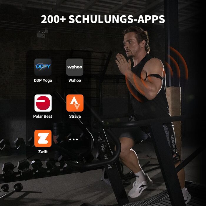 Пульсометр COOSPO HW9, Bluetooth ANT та датчик LED та Smart HRM, водонепроникний IP67, браслет для монітора серцевого ритму, сумісний з Polar, Wahoo, Garmin, Zwift, Elite HRV, чорний