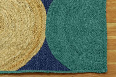 Колекція CASAVANI Прямокутний килим, 25,4 x 35,6 см, візерунок Blue & Multi, тканий джутовий килим, геометричний килим кілім, для