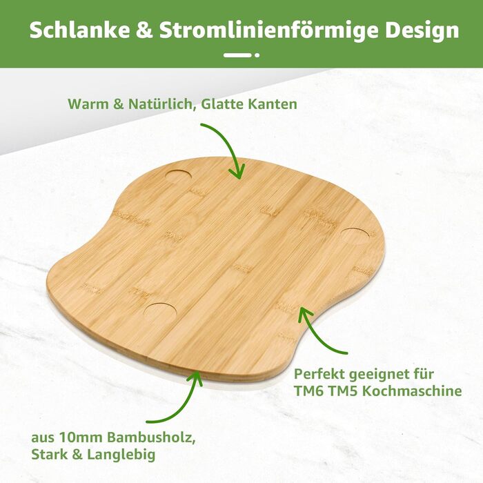 Розсувна дошка для Thermomix TM6 TM5, бамбукова розсувна дошка Аксесуари Швидкорухома дошка для кухонного комбайна Thermomix Vorwerk Ковзна дошка для Thermomix TM6