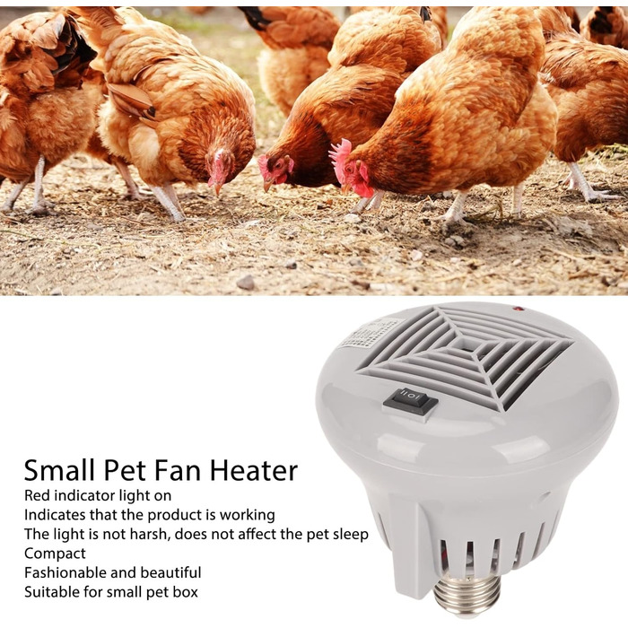 Обігрівач для домашніх тварин Topyond, 3 рівні потужності для рептилій та курей, сірий, 220 В, для собачих будок та курників, зима, необхідний для догляду за домашніми тваринами на вулиці