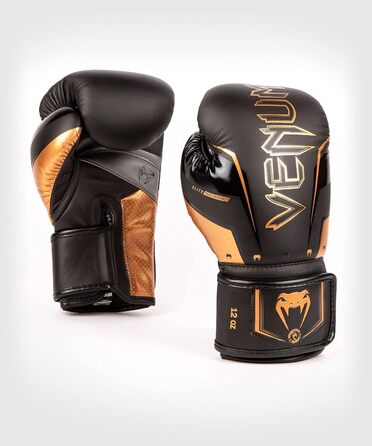 Боксерські рукавички Venum Elite Evo чорні, бронзові 14 унцій