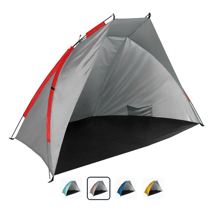 Пляжний намет AQUASTIC Concielo Легкий, компактний та захисний намет із захистом від UPF 50 120x210x120 см виготовлений з міцного поліестеру та скловолокна Ідеально підходить для пляжу Колір Сірий