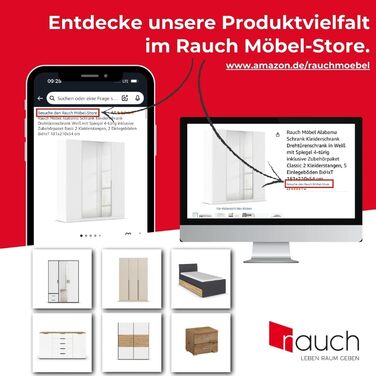 Меблі Rauch Alabama, шафа для спальні, дитячої кімнати, вітальні, гардеробної, передпокою, 7-дверна, з основними аксесуарами, колір білий, ширина 315 см