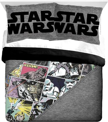 Комплект ковдри та наволочок Jay Franco Star Wars Comic Queen - надзвичайно м'яка дитяча постільна білизна - стійка до вицвітання