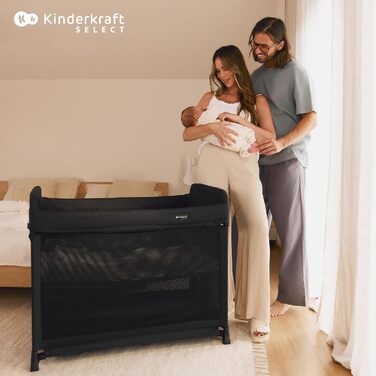 Дорожнє ліжечко Kinderkraft Moon Dream від народження до 3 років, двоярусне дитяче ліжечко, складається однією рукою, матрац та сумка для перенесення в комплекті, легке чищення, бежевий колір