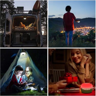 Світлодіодний кемпінговий ліхтар із акумулятором 8400 мАг, кемпінговий ліхтар зі зміною кольору RGB з акумулятором USB-C, 5 режимів освітлення, плавне затемнення, водонепроникний та сильний магнітний кемпінговий ліхтар для походів, відключення електроенер