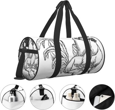 Дорожня сумка-мішок, малюнок курка-ескіз, спортивна сумка для чоловіків та жінок, сумка для подорожей