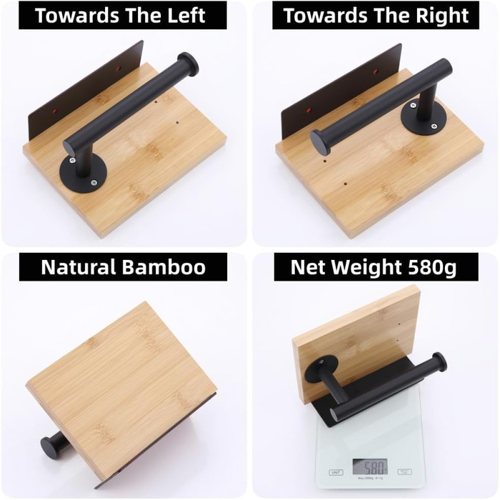 Головна сторінкаХенг Тримач для туалетного рушника з поличкою з натурального бамбука Тримач для туалетного рушника з нержавіючої с