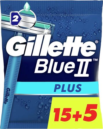 Одноразові чоловічі леза Gilette BlueII Plus, 20 шт.