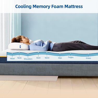 Матрац wowttrelax 140x200 двосторонній матрац жорсткість H3/H4 висота 20 см, матраци з точково-еластичним дихаючим 7-зонним холодним пінополіуретаном - 60 ночей пробного сну - H3/H4 двосторонній 140x200x20 см