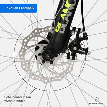 Дитячий велосипед 26 дюймів, 21 швидкість, відповідає вимогам StVZO, гірський велосипед з повною підвіскою, дисковими гальмами та динамо-підсвічуванням, підходить для 8, 9, 10, 11, 12, 13 років, хлопчиків та дівчаток, 24 дюйми, чорний/зелений, 24