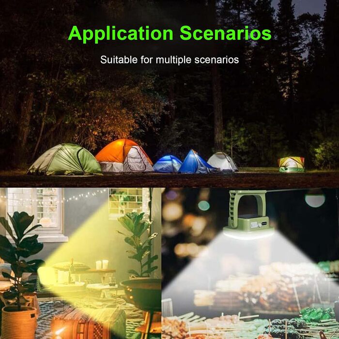 Портативний сонячний робочий ліхтар Taidda, світлодіодний кемпінговий вуличний ліхтар на сонячній енергії, 165 світлодіодів, 1800 лм, акумулятор 9000 мАг, 3 режими, водонепроникний IP65, з магнітною основою для кемпінгу, риболовлі