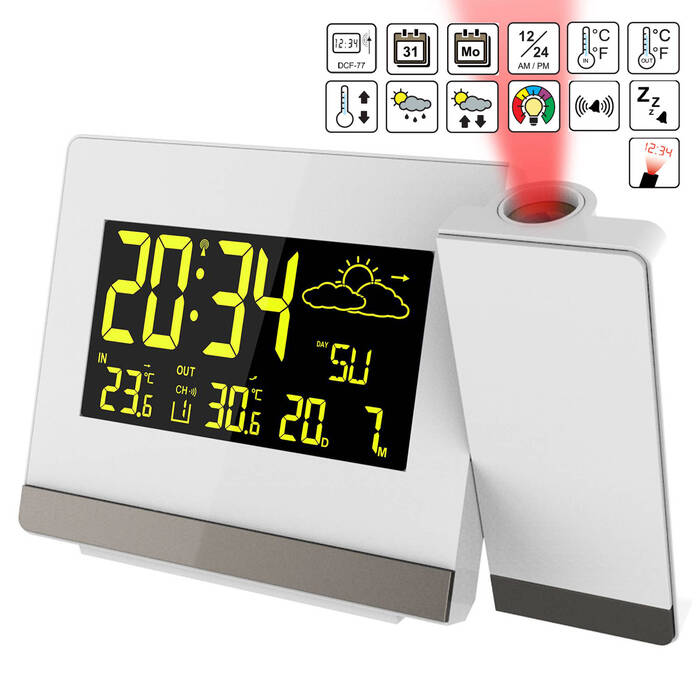 Годинник проекційний Technoline WT549 White (WT549)