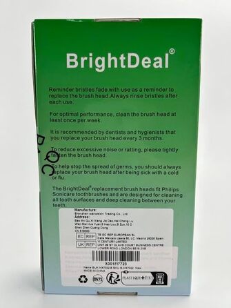 Змінні насадки для щітки BrightDeal, сумісні із зубною щіткою Philips Sonicare E-Series Elite Essence Advance CleanCare Xtreme HX7022/66 (6 шт. )