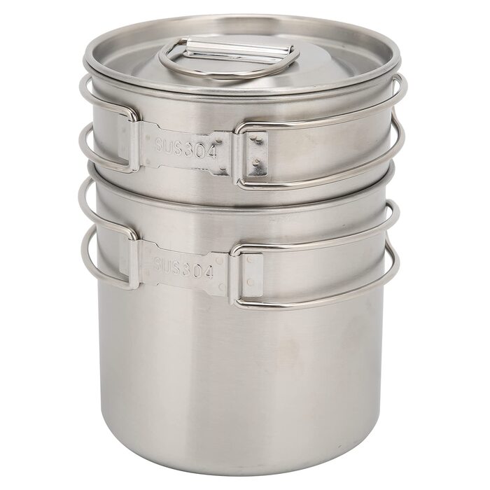 Складана кемпінгова чашка/кухоль/кемпінговий горщик, 2 шт. зовнішня пляшка/чашка з нержавіючої сталі/легкий кемпінговий горщик/рюкзачний посуд