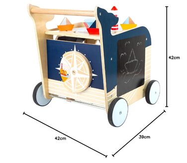 Маленькі пішохідні кити з дерева для перших кроків, багатофункціональні, для дітей від 1 року, 11608