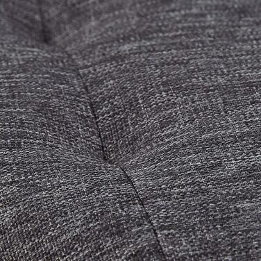 Пуф Relaxdays із місцем для зберігання, круглий м&39який табурет, для вітальні, імітація лляного матеріалу, В x Г 41 x 44 см, темно-сірий