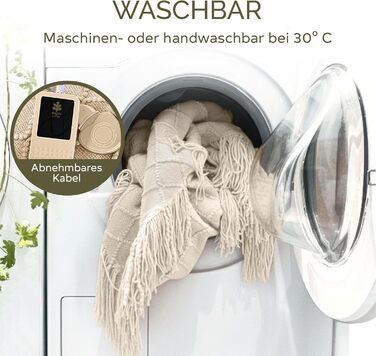 Ковдра з підігрівом Groenland BOHEM 180 x 130 см Затишна ковдра з підігрівом, 9 режимами нагріву та таймером автоматичного вимкнення до 9 годин Електрична ковдра з підігрівом та автоматичним вимиканням Ковдра з підігрівом, можна прати в пральній машині, к