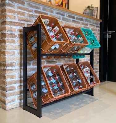 Стійка для напоїв QUICK STAR 104x30x90 см для 6 ящиків, тримач для напоїв, окремостояча полиця, надзвичайно стійка, 104 x 30 x 90 см, без полиці