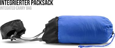 Ультралегкий спальний мішок normani Runty КОМПАКТНИЙ РОЗМІР Наповнювач з 3D мікрофібри Microtech, водонепроникний літній спальний мішок темно-синього кольору 210 см x 75 см x 60 см (правий)