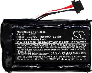 Замінний акумулятор Cameron Sino для TomTom 4GE40, Great Rides Edition, Rider 400, Rider 410, Rider 550. Артикул TomTom LHA11133000, LHA11138000, VF3W 2500mAh / 9.25Wh