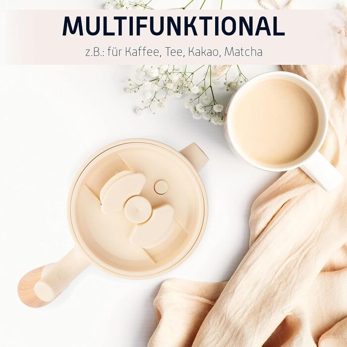 Френч-прес Friedewald Thermo - для кави та чаю - 1 л/8 чашок - для кемпінгу та дому - з подвійними стінками ізольований - Французький кавовий прес - Австрійська нержавіюча сталь - 8 год термоефектний крем/бежевий