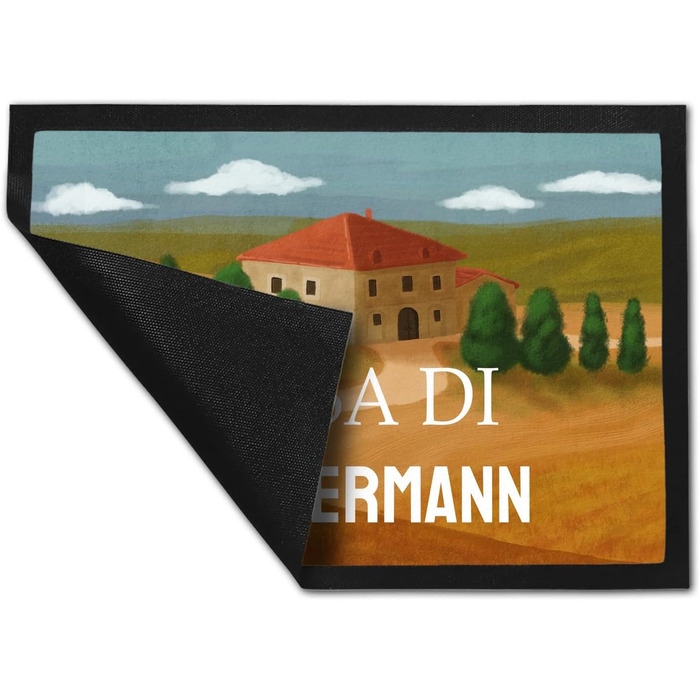 Килимок для дверей Casa Di Toskana - персоналізований з вашим прізвищем - для будинків відпочинку в Італії, літніх канікул, літнього декору, італійської атмосфери, Флоренції, Сієни, подорожей, Європи, лавандових полів