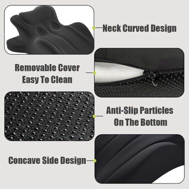 Універсальна подушка Liborah, подушка з кутом нахилу 27 для інтимної близькості, ергономічна подушка з піни з ефектом пам&39яті, чохол з бамбука, який можна прати, підтримка хребта та спини, ідеально підходить для сидіння та лежання (чорна)