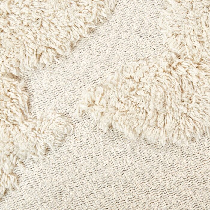 Пуф Beliani, бавовна, бежевий, 45 x 45 x 45 см, квадратний з наповнювачем з пінопласту, бохо, мультан