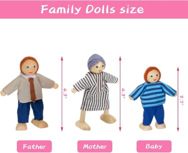 Дерев&39яний ляльковий будиночок "Гігантська квасоля", висотою 80 см, з ліфтом, дверним дзвінком, освітленням, 15 предметами меблів та 3 ляльками, іграшка-подарунок для дівчаток віком від 3 років