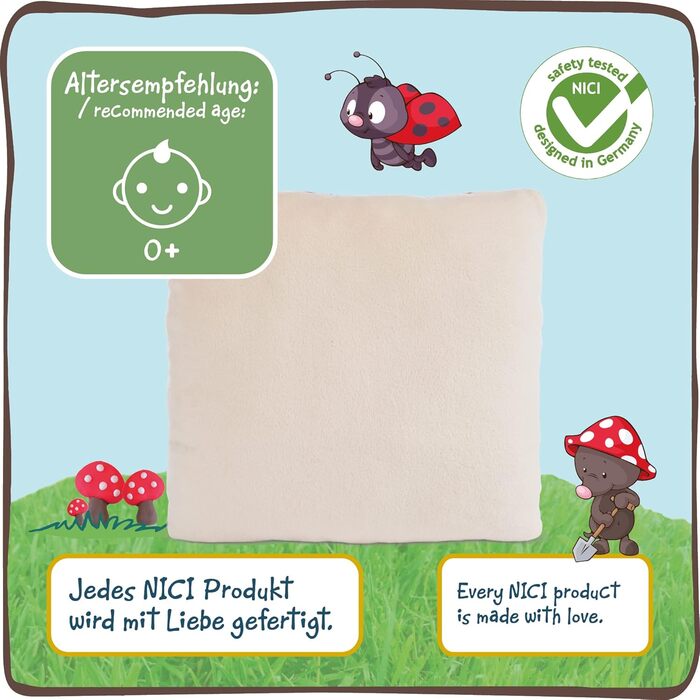 М'яка подушка сонька - Екологічно чиста м'яка подушка для дівчаток, хлопчиків та немовлят - Пухнаста м'яка подушка, 25 x 25 см - 4