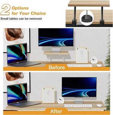 Письмовий стіл з полицею для монітора, комп&39ютерний стіл зі знімним кронштейном для регулювання висоти, стіл для ПК, комп&39ютерний стіл, офісний стіл, робочий стіл, дубове покриття, 100x50x75 см