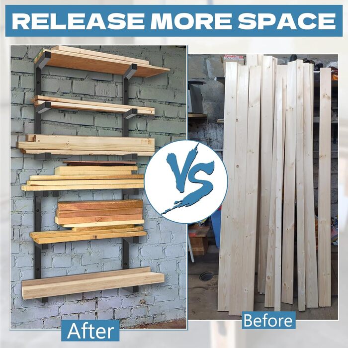 Рівнева дерев&39яна стійка для зберігання AKOZLIN, настінна дерев&39яна трубчаста стійка, дерев&39яна стійка-органайзер, міцні металеві та дерев&39яні полиці для використання в приміщенні та на вулиці, чорна (упаковка з 4 шт. ), 3-