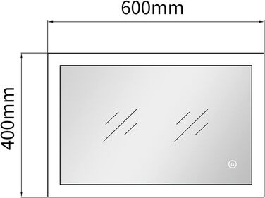 Дзеркало для ванної кімнати 40x60cm освітлення світлодіодне дзеркало настінне дзеркало 3 світлий колір дзеркало для ванної кімнати сенсорний вимикач настінний вимикач прямокутний холодний білий 6500K IP67 енергозбереження A ванна кімната вітальня сенсорни