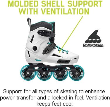 Жіночі міські роликові ковзани Rollerblade Lightning, білий та Aqua White/Aqua 8