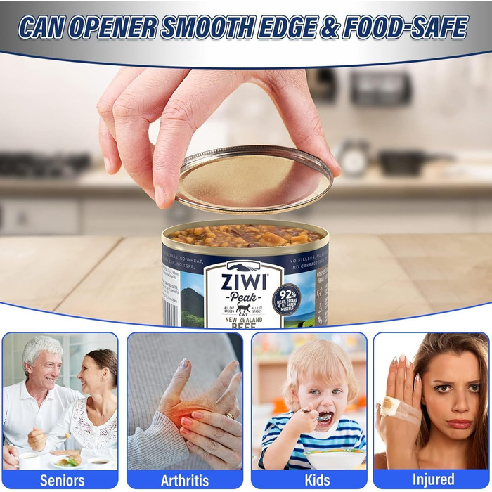 Консервний нож BUDOCI Електричний, акумуляторний консервний нож без гострих країв, зі змінною ріжучою головкою Автоматичний відкривач для банок для кухарів, людей похилого віку, молоді, дітей, артритних рук