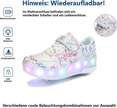 Роликові ковзани HUSKSWARE, взуття для хлопчиків та дівчаток, 4 колеса, взуття для скейтбордингу, регульоване, дитяче взуття з колесами, чорно-біле, розміри 28-40 EU, 668 білий, 2 колеса, розмір 31 EU