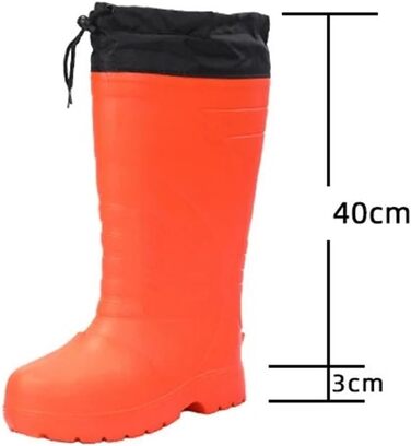 Чоловічі гумові чоботи до коліна, водонепроникні, з EVA, теплі, захисне взуття для використання на вулиці, гумові чоботи для активного відпочинку, риболовлі, помаранчеві, розмір 43 EU