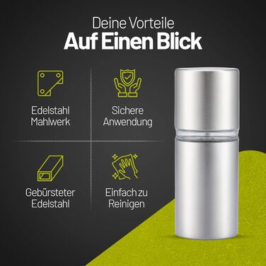 Млин для мускатного горіха ZOLMER з контейнером для зберігання I надзвичайно гострий подрібнювач для найтоншого мускатного порошку i Млин для мускатного горіха з нержавіючої сталі для мускатного горіха i Подрібнювач мускатного горіха