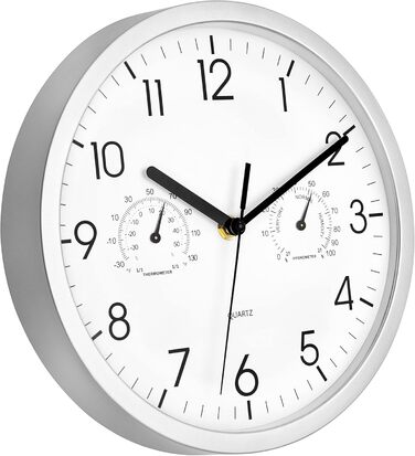 Настінний годинник Foxtop з індикатором температури і вологості Сучасний без цокання Безшумний годинник для кухні вітальні ванної