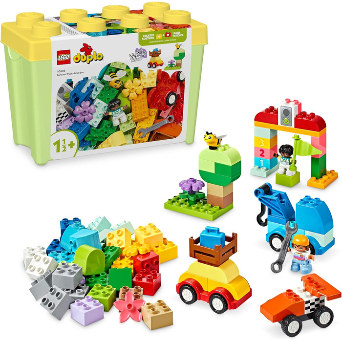 Конструктор LEGO DUPLO Classic 10439, Кам'яна коробка Машини та Вантажівки, 80 деталей
