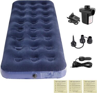 Комплект самонадувних надувних матраців Anesty, кемпінговий надувний матрац для 1 особи з вбудованим повітряним насосом, портативний надувний матрац, ідеально підходить для подорожей, активного відпочинку та гостей