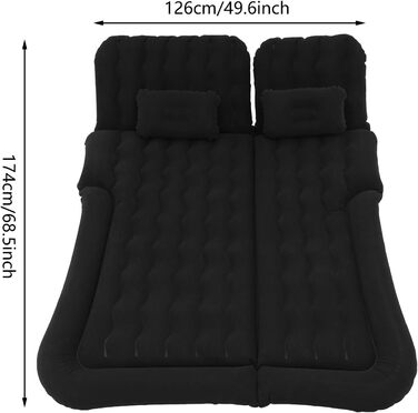 Автомобільний матрац, 174 * 126 см надувний матрац для позашляховика, універсальне автомобільне ліжко, електричний повітряний насос та 2 подушки, надувне автомобільне ліжко для кемпінгу та подорожей