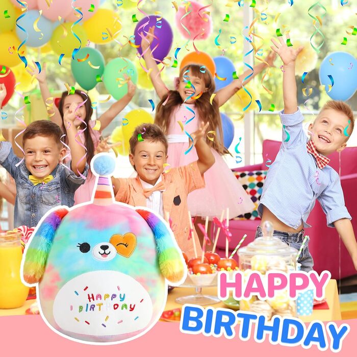 З днем народження м&39яка іграшка 10&39 райдужний песик м&39які іграшки мила плюшева подушка єдиноріг собака плюшева іграшка для дітей дівчинка хлопчик 25 см райдужний песик 25 см