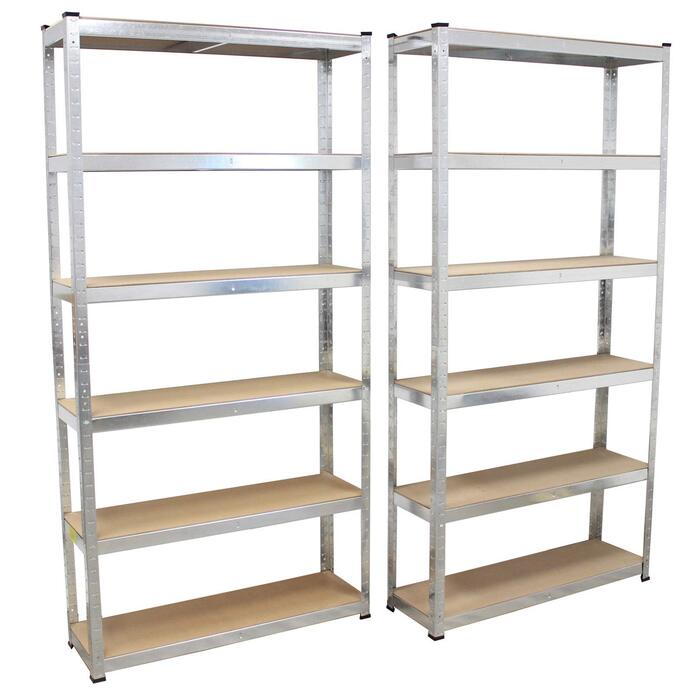 Посилений стелаж, Безболтовий стелаж, 200x100x30 см, Архівний стелаж, Посилений стелаж, Стелаж для зберігання, Стелаж для підвалу, Металевий стелаж, Стелаж для гаража, Стелаж для документів, 2 шт.