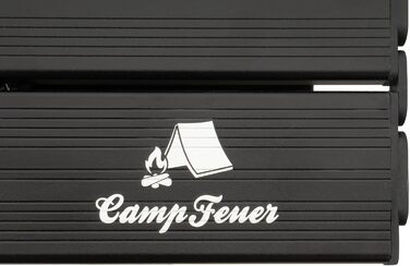 Складаний кемпінговий стіл CampFeuer 90,5 x 51,5 см Складаний стіл з сумкою для перенесення, садовий стіл, дорожній стіл Складаний стіл з регульованою висотою, вуличний стіл, бічний столик Балконний стіл, багатофункціональний стіл (чорний)