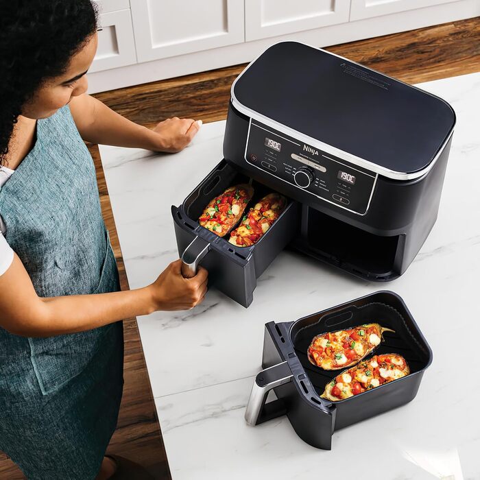 Аксесуари для силіконових форм для фритюрниці Auauraintt 1, багаторазові, для висувного ящика Ninja Foodi Flex 10,4 л AF500EU, силіконовий килимок для фритюрниці гриль рукавички затискачі масляна щітка масло скребок 100 аркушів масляного паперу